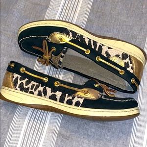 Sperry top-sider Leopard gold and black